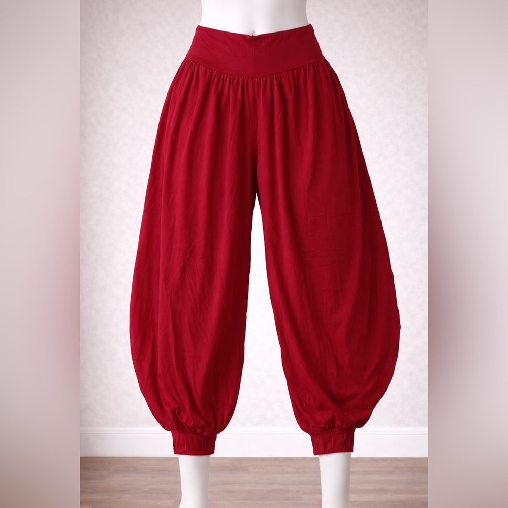 Buddha Stones Solid Color Modal Yoga Dance High Waist Harem Pants